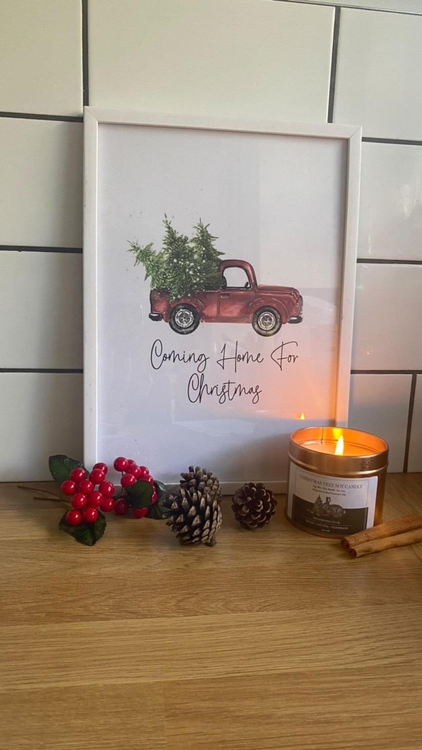 Coming Home For Christmas Winter Christmas Seasonal Wall Home Decor Print-0