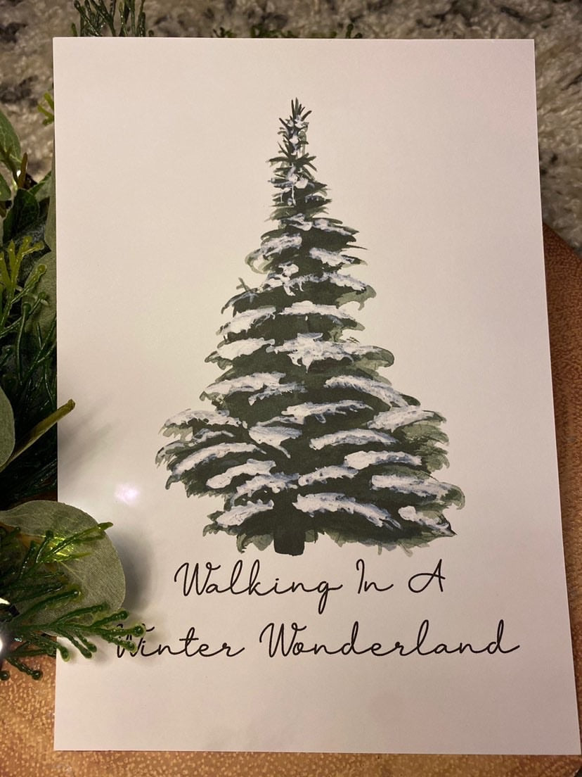 Walking In A Winter Wonderland Christmas Seasonal Wall Home Decor Print-0