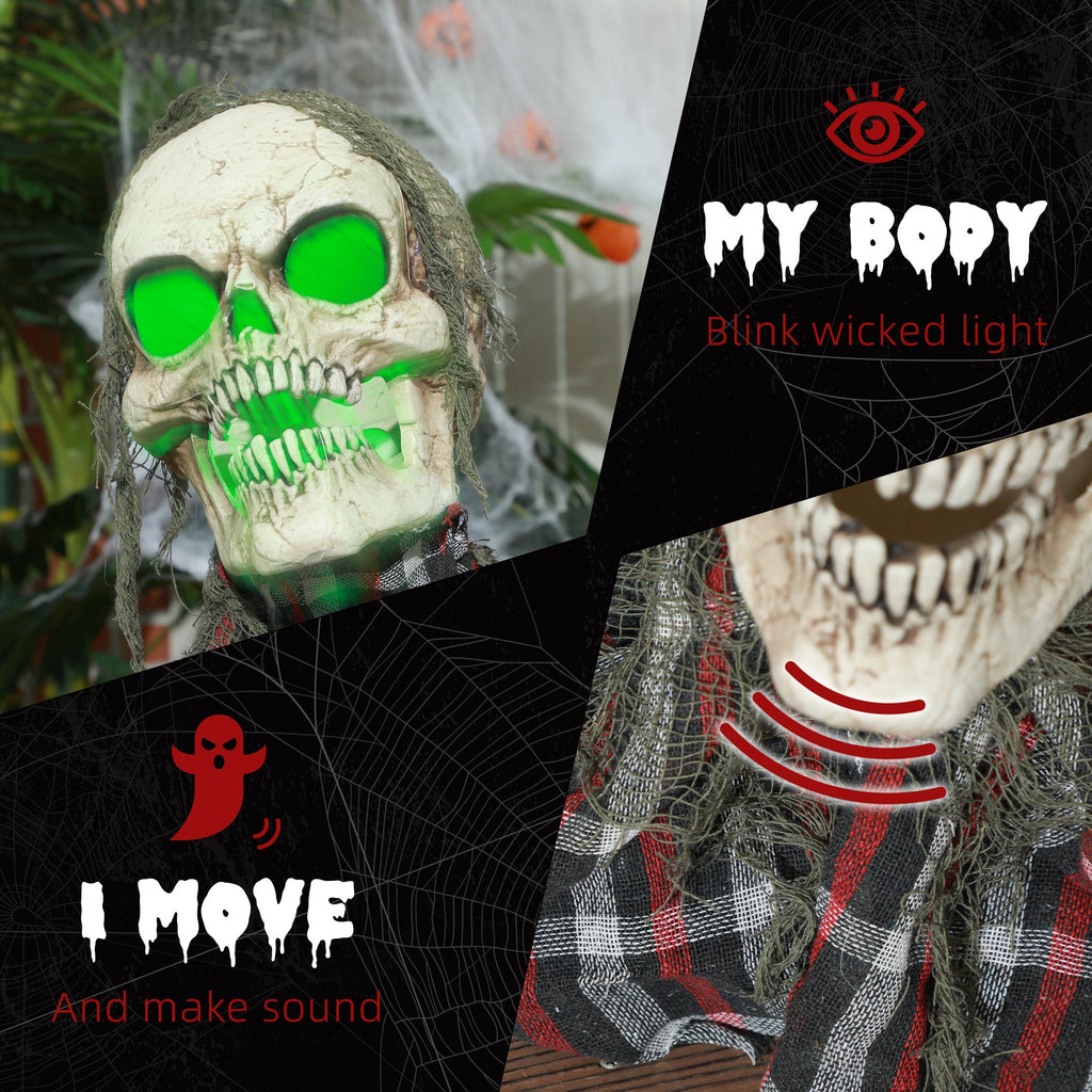 70cm Groundbreaker Skeleton Halloween Animatronic, with Glowing Eyes-4