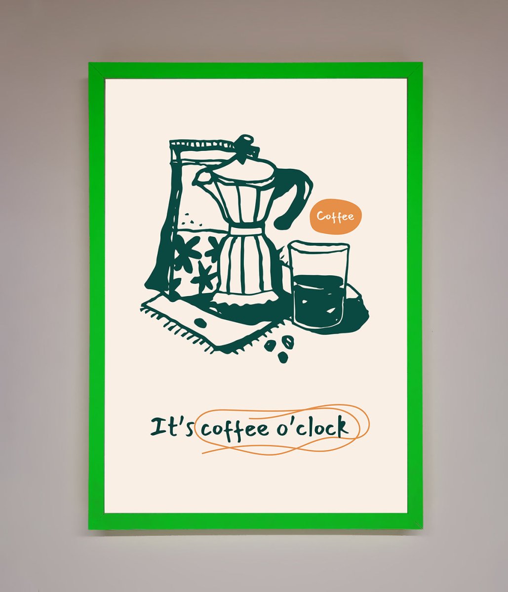 Its Coffee O Clock Framed Wall Art-0