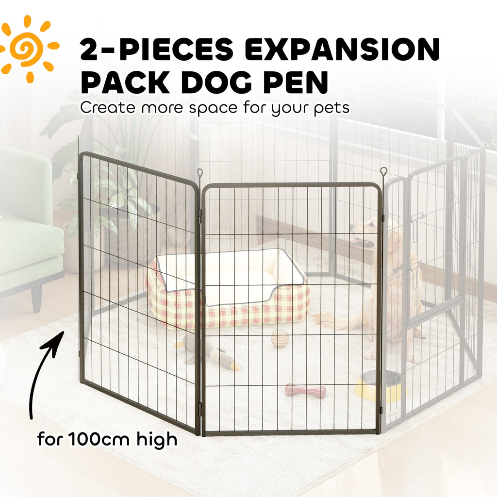 2 Piece Dog Pen Expansion Pack for 100cm High Animal Pen with 3 Connecting Stakes-3