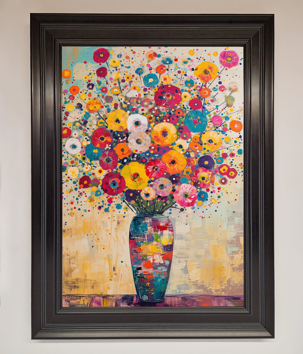 Klimt Style Flowers Framed Poster-6