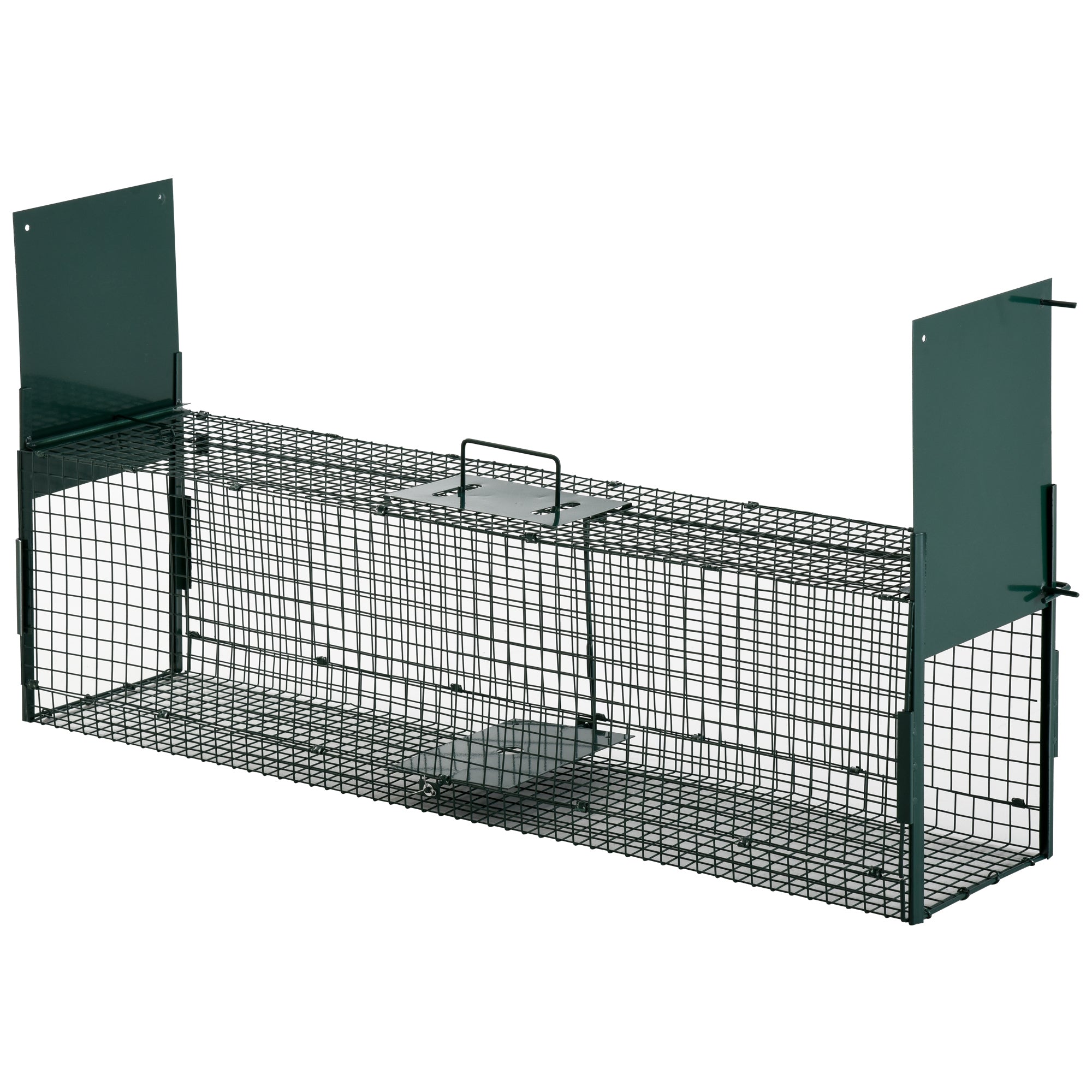 2-Door Humane Live Trap for Small Animals, Animal Trap for Rat Mise Mink Rabbit Raccoon Gopher Squirrel, Dark Green-0