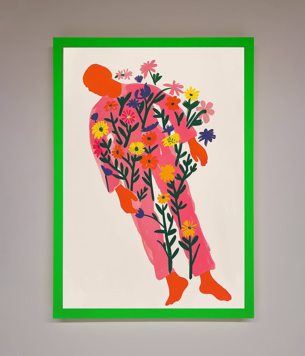 Laying In The Flowers Framed Poster-11
