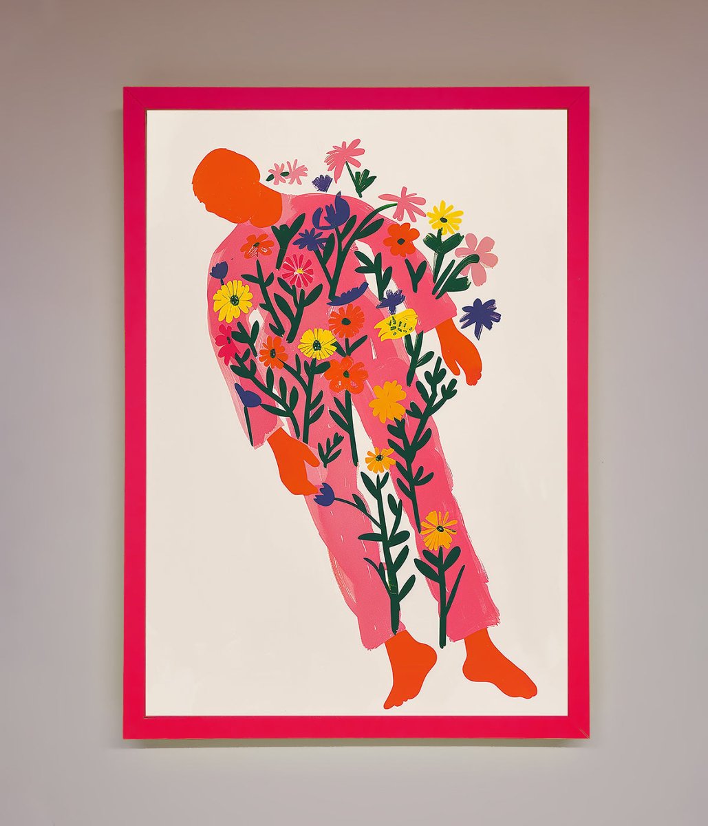 Laying In The Flowers Framed Poster-13