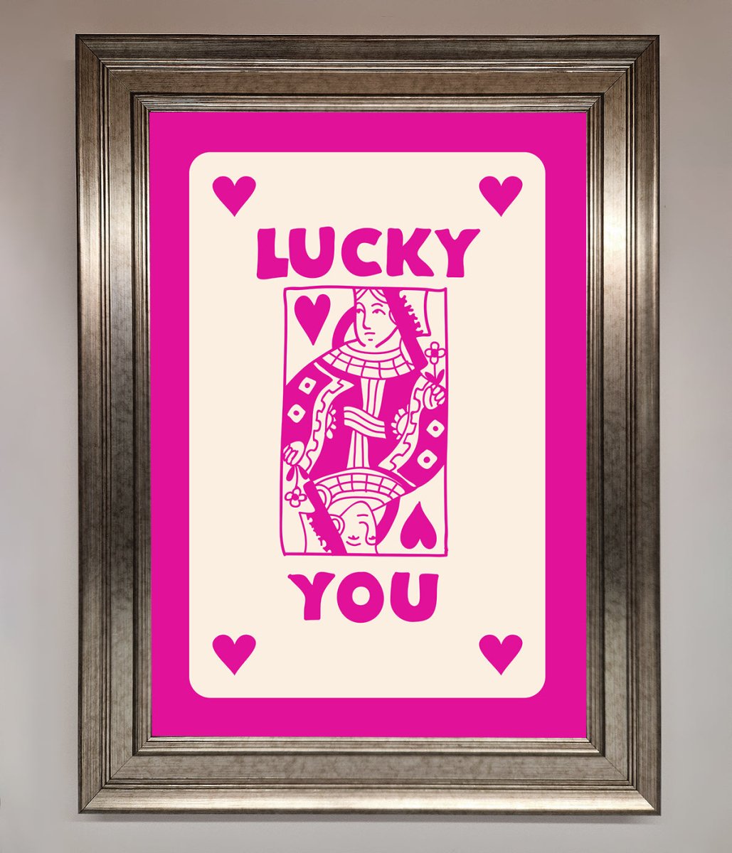 Lucky You Hot Pink Framed Poster-5