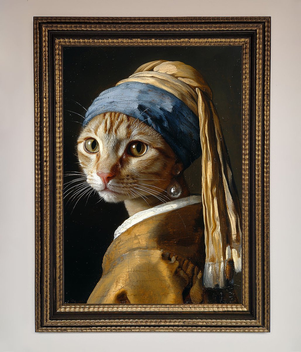 Mona Lisa Cat Framed Poster-0