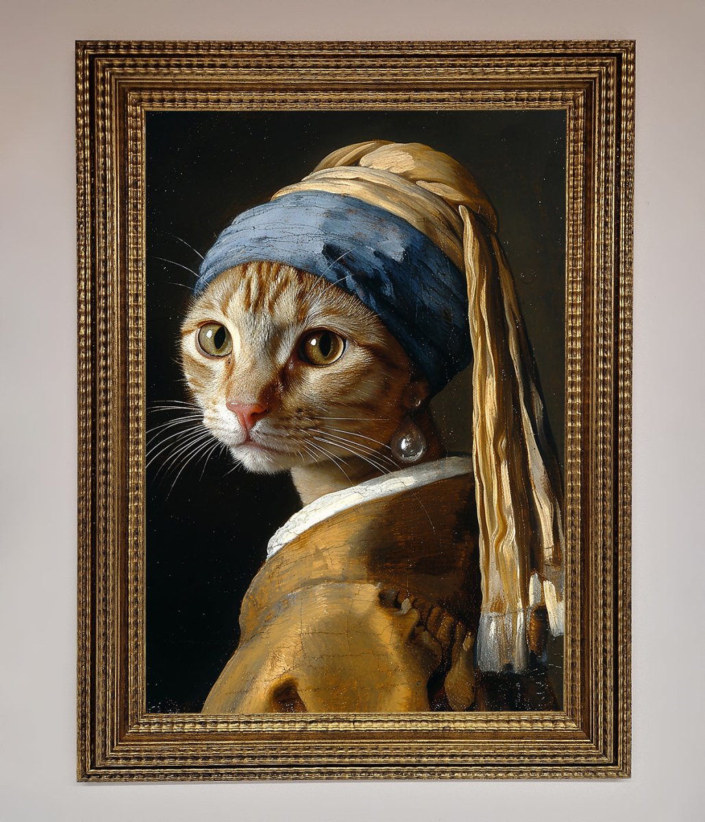 Mona Lisa Cat Framed Poster-10