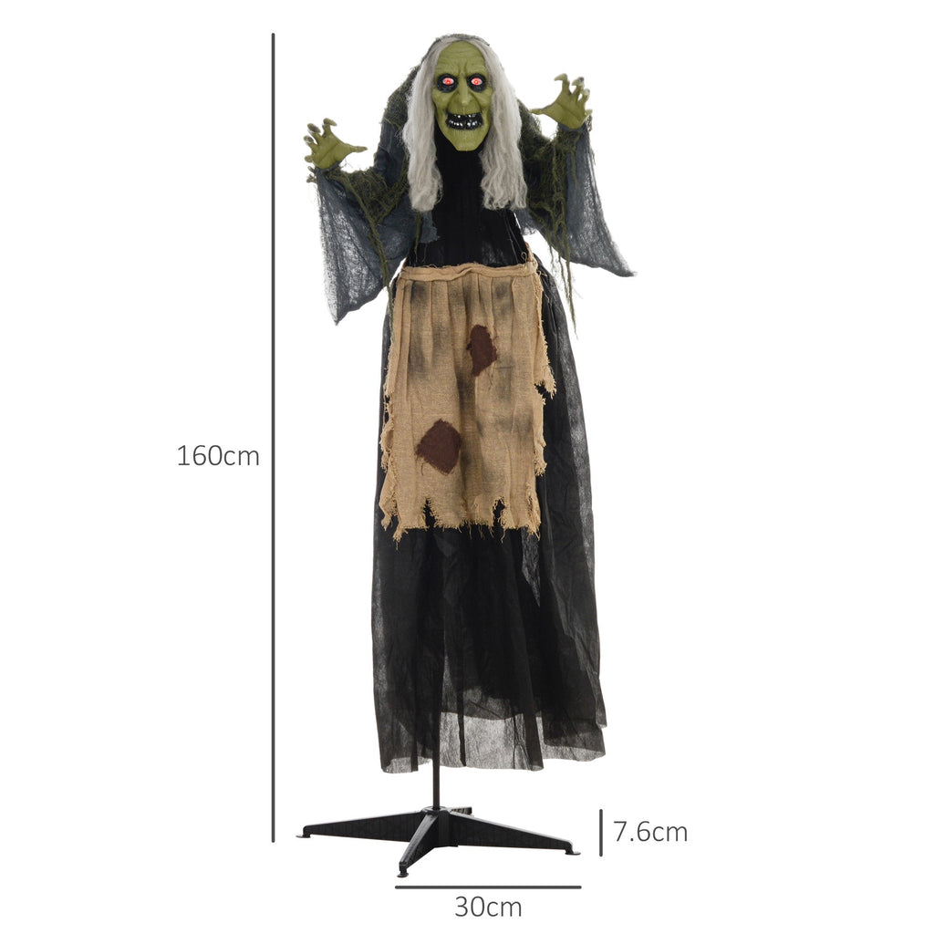 5'2" Hunchback Witch Halloween Animatronic, with Glowing Eyes-2