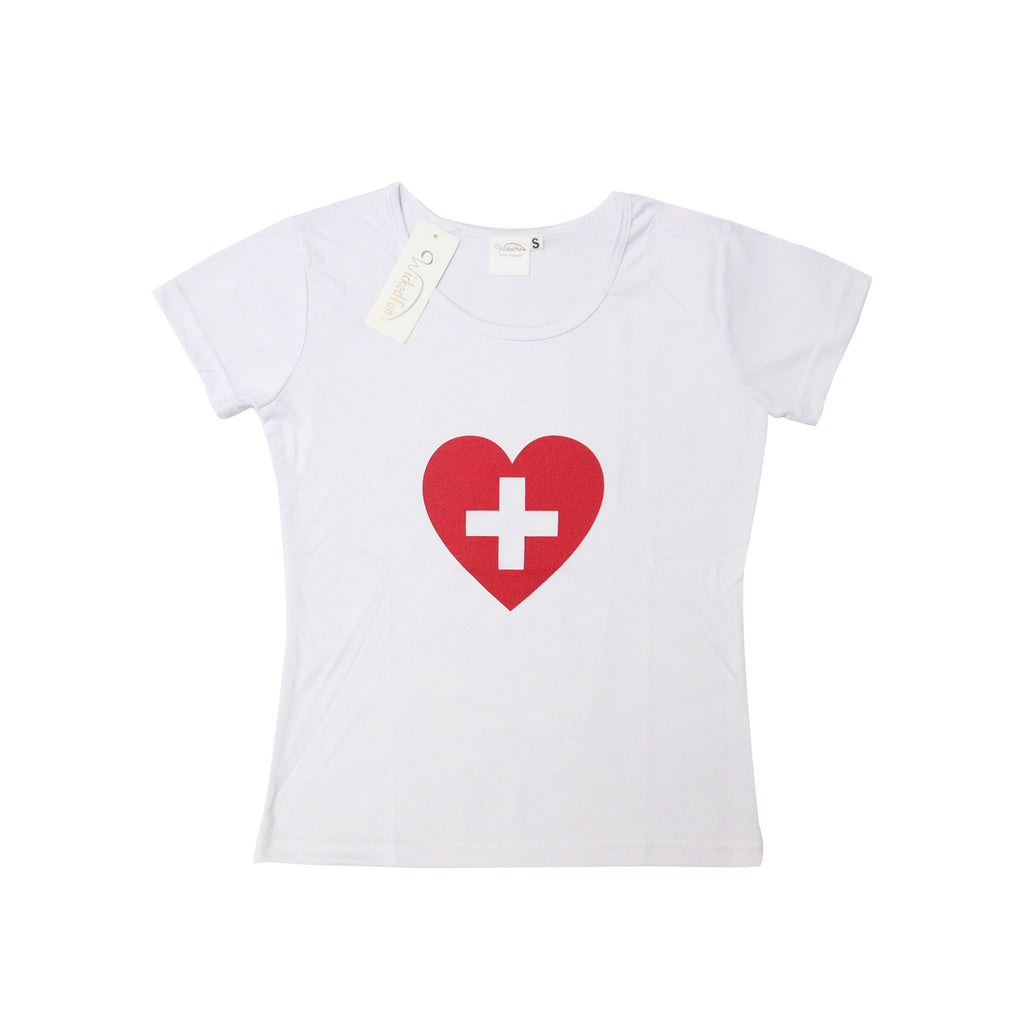 Wickedfun Women's Nurse Heart Printed Ladies T-Shirt-1