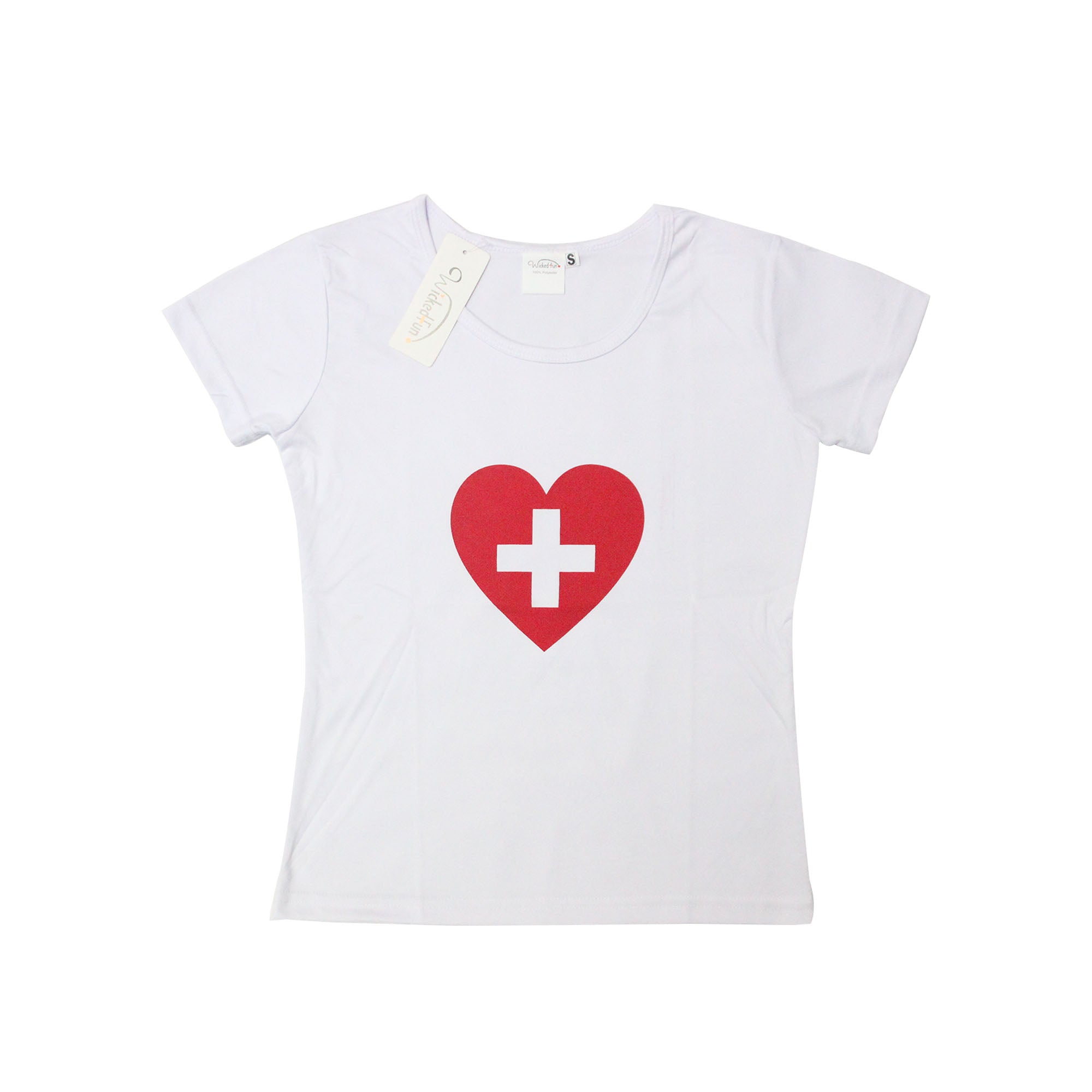 Wickedfun Women's Nurse Heart Printed Ladies T-Shirt-1