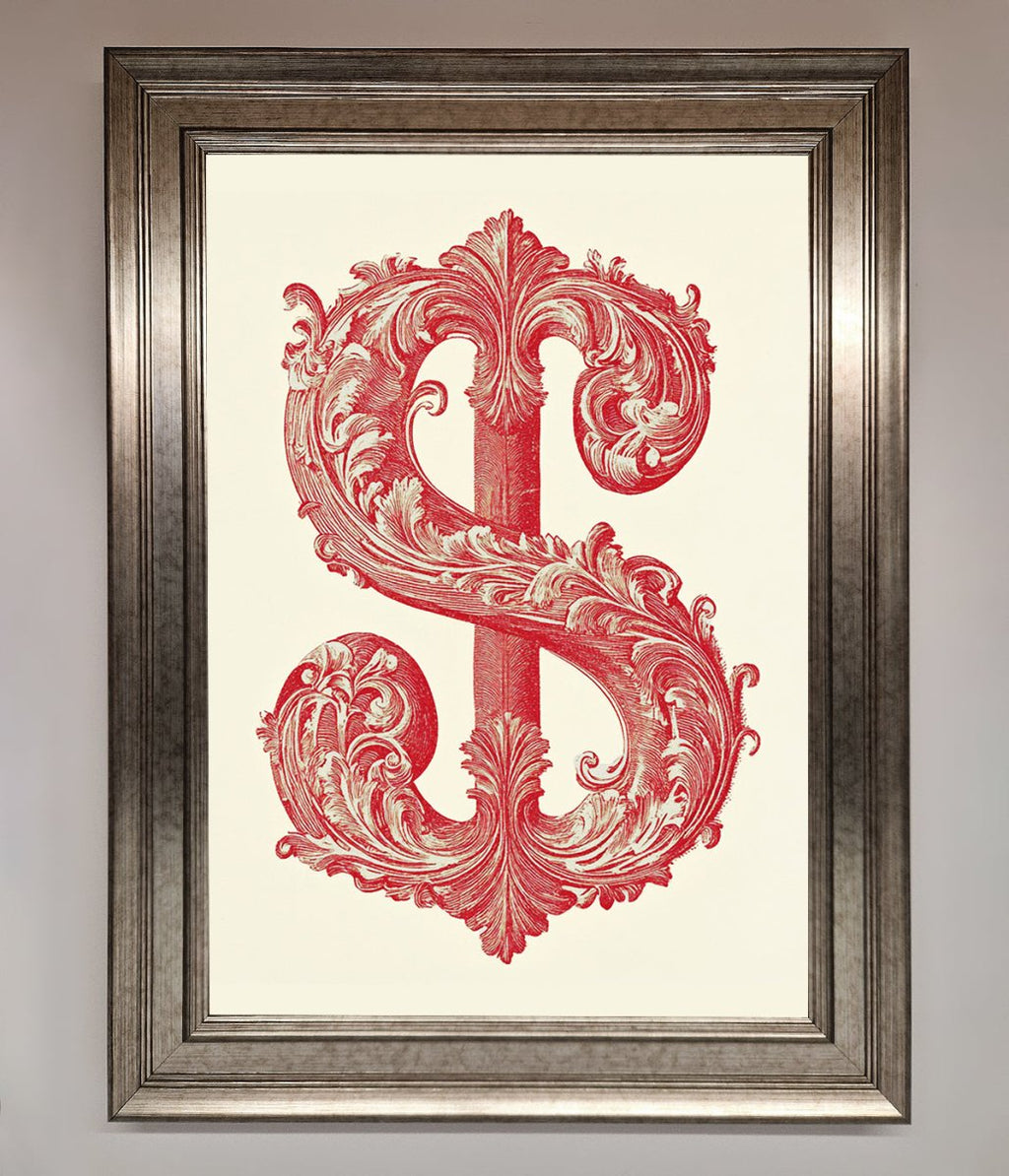 Ornate Dollar Cash Art Framed Print-5