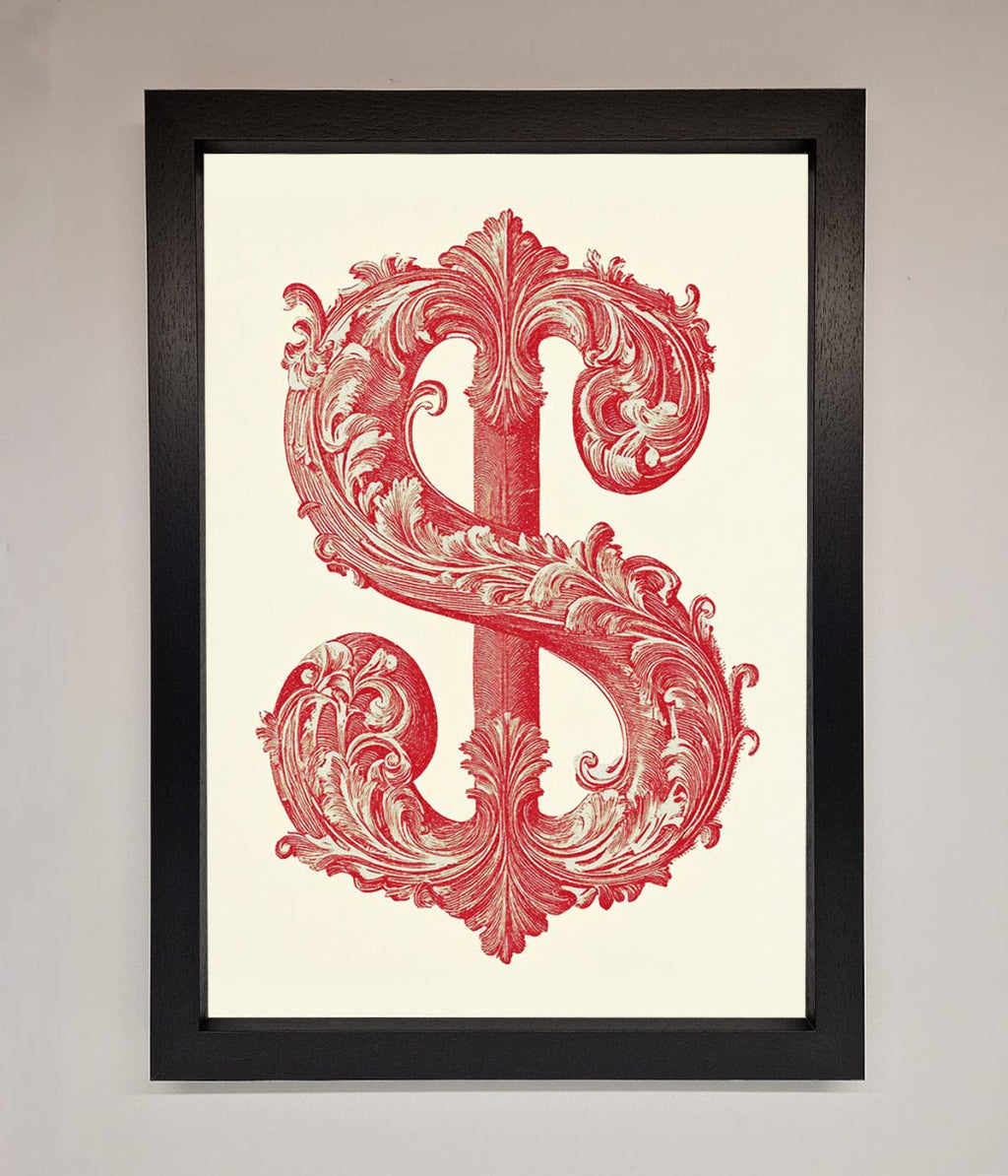 Ornate Dollar Cash Art Framed Print-1