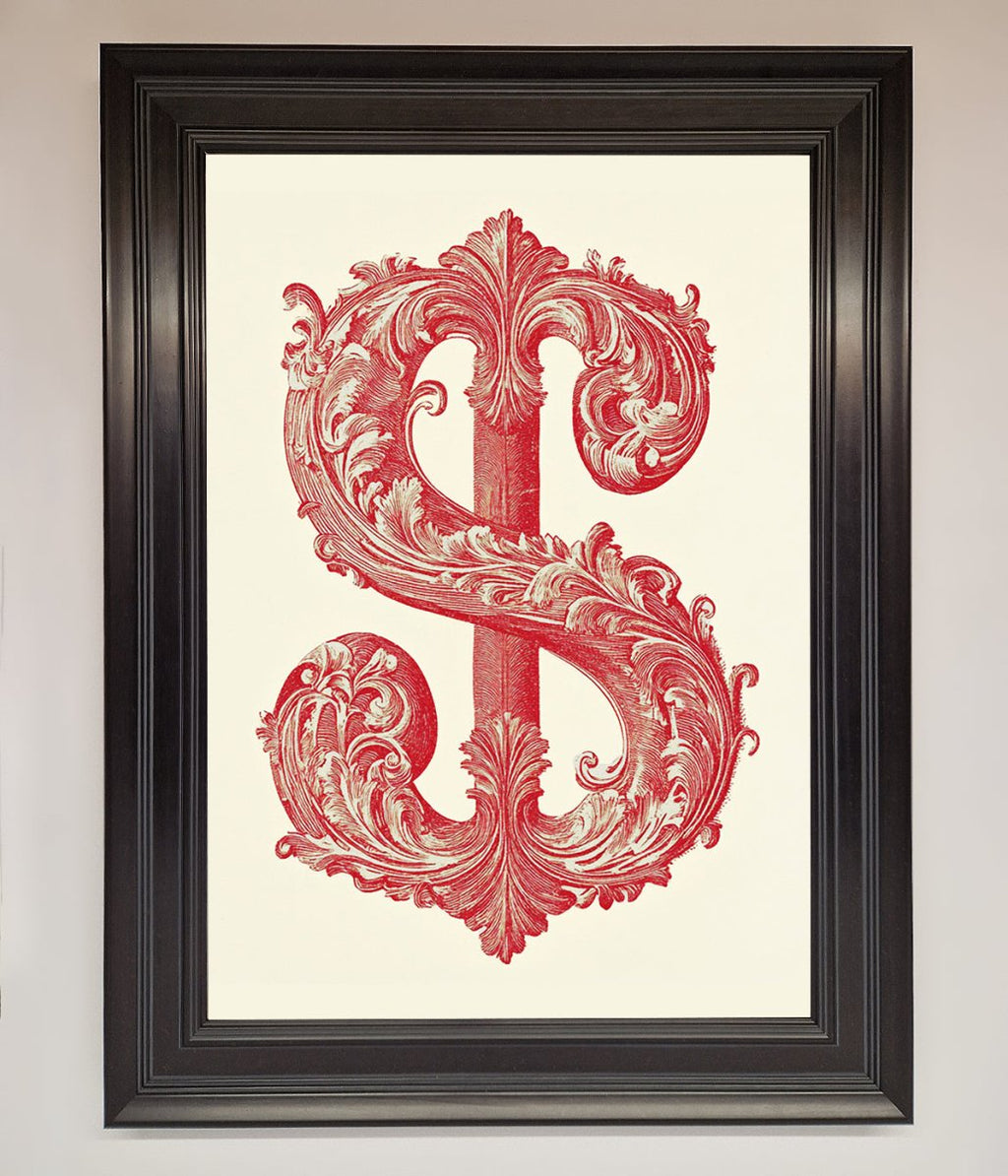 Ornate Dollar Cash Art Framed Print-6