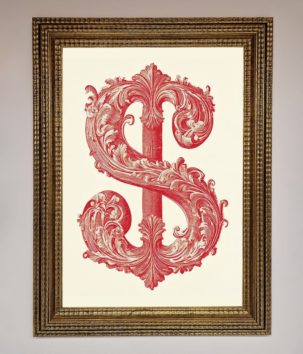 Ornate Dollar Cash Art Framed Print-16