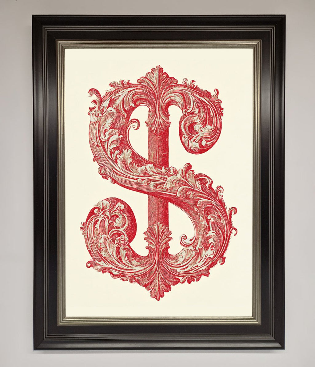 Ornate Dollar Cash Art Framed Print-8
