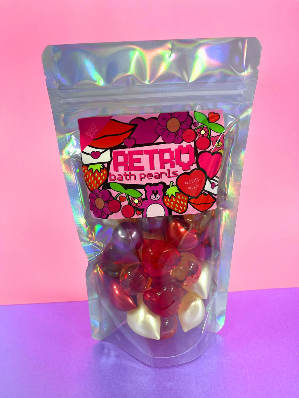 30 Pack of Pink Edition Pearls. Strawberry, Cherry, Vanilla and Lychee scented Bath Pearls.-2