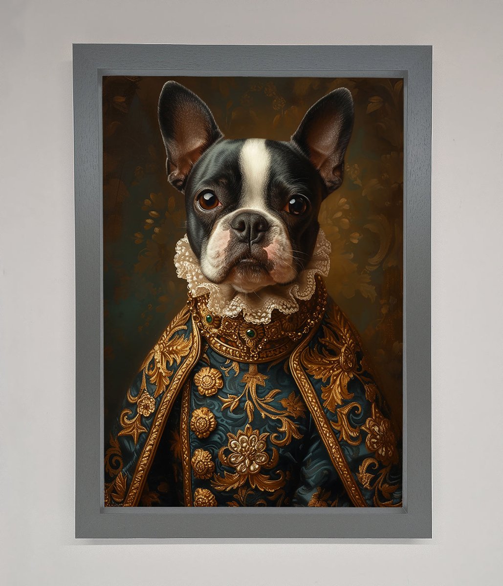Renaissance French Bulldog Framed Print-4