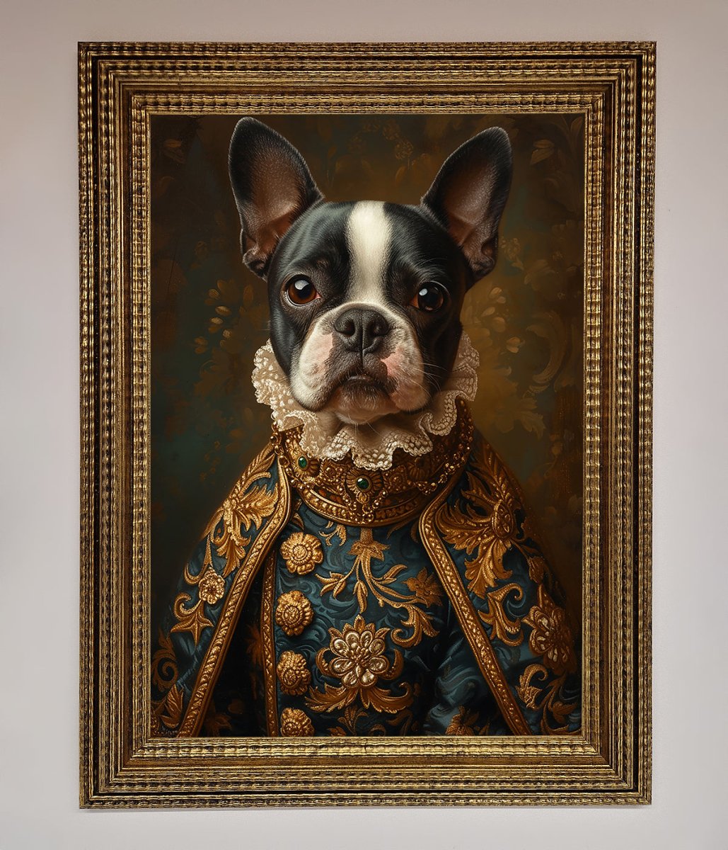 Renaissance French Bulldog Framed Print-15