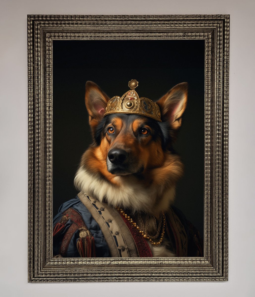 Renaissance German Shepherd Framed Wall Art-11
