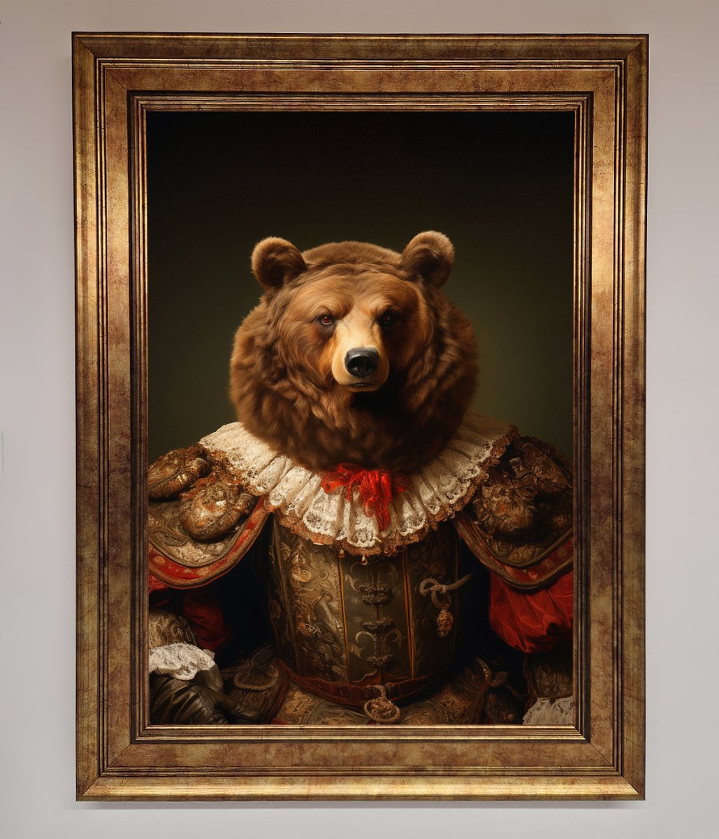 Rennaissance Bear Framed Poster-12