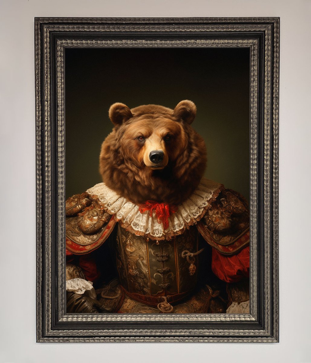 Rennaissance Bear Framed Poster-13