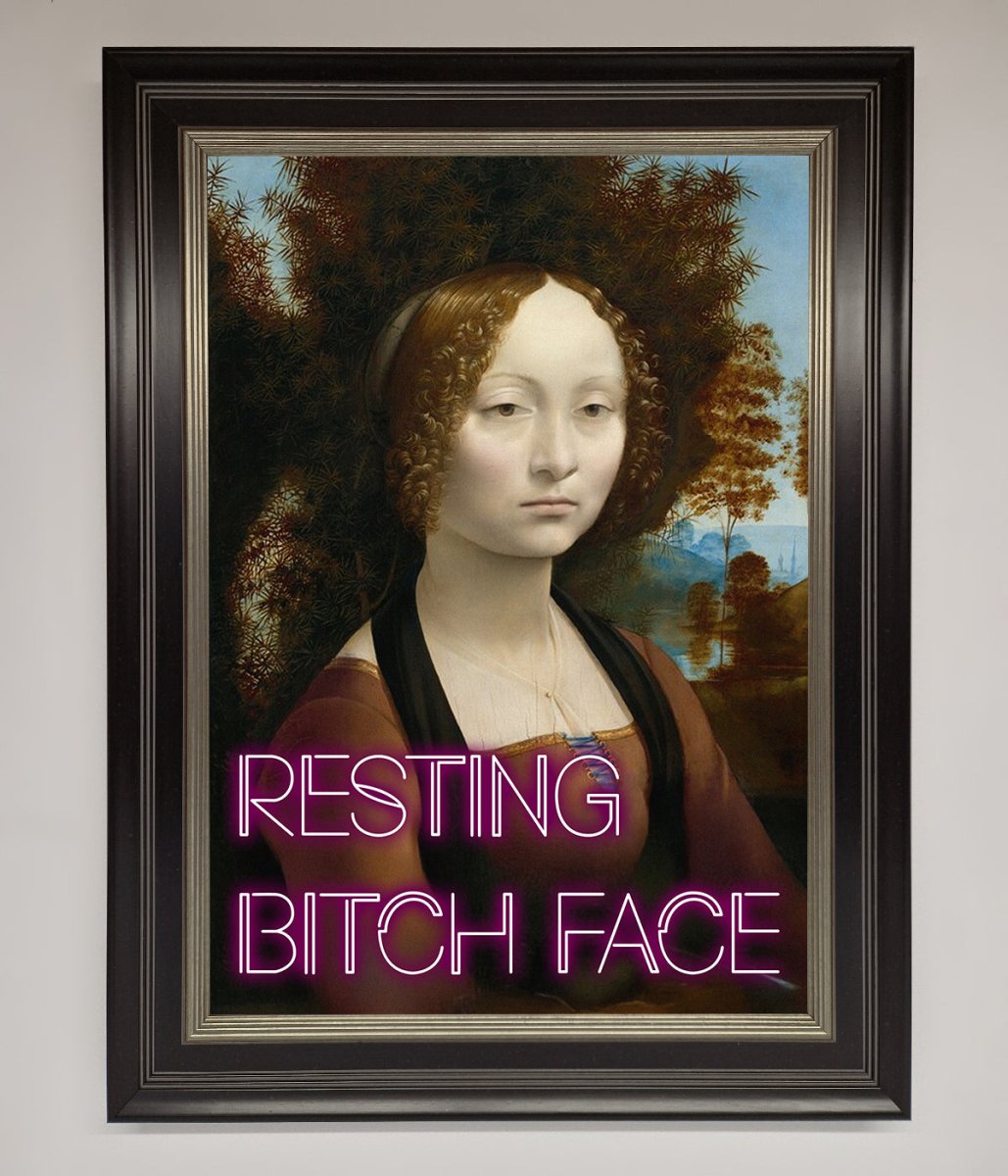 Resting Bitch Face Renaissance Framed Print-16