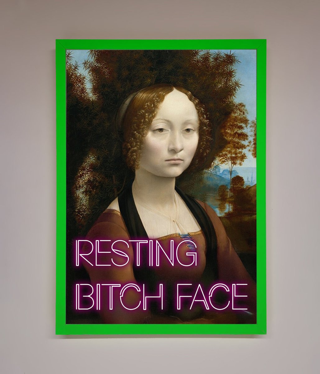 Resting Bitch Face Renaissance Framed Print-8