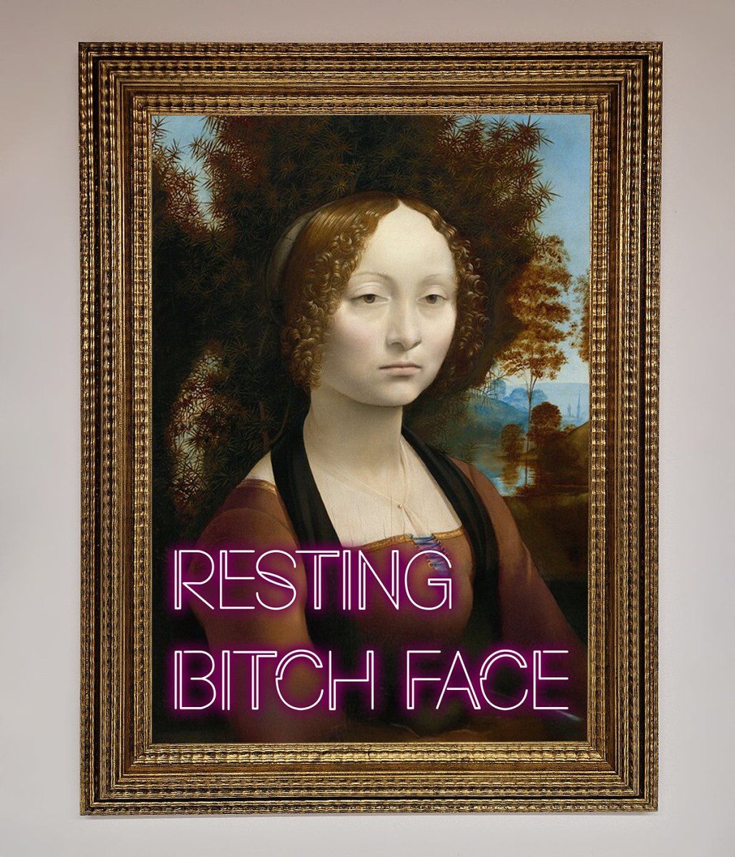 Resting Bitch Face Renaissance Framed Print-9