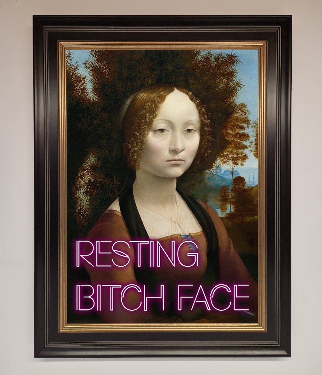 Resting Bitch Face Renaissance Framed Print-17