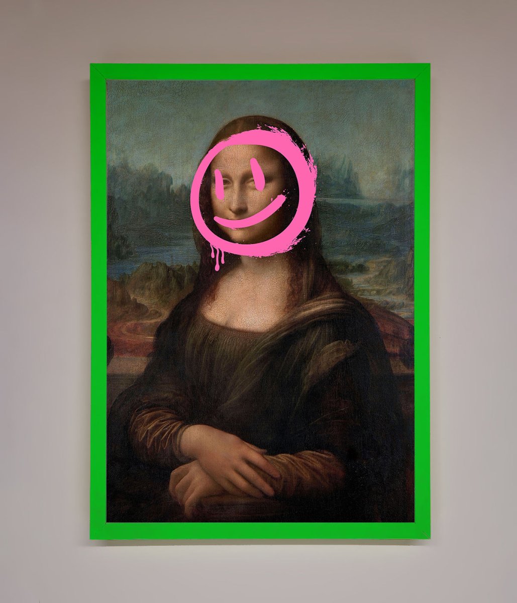 Smiley Mona Lisa Framed Print-11