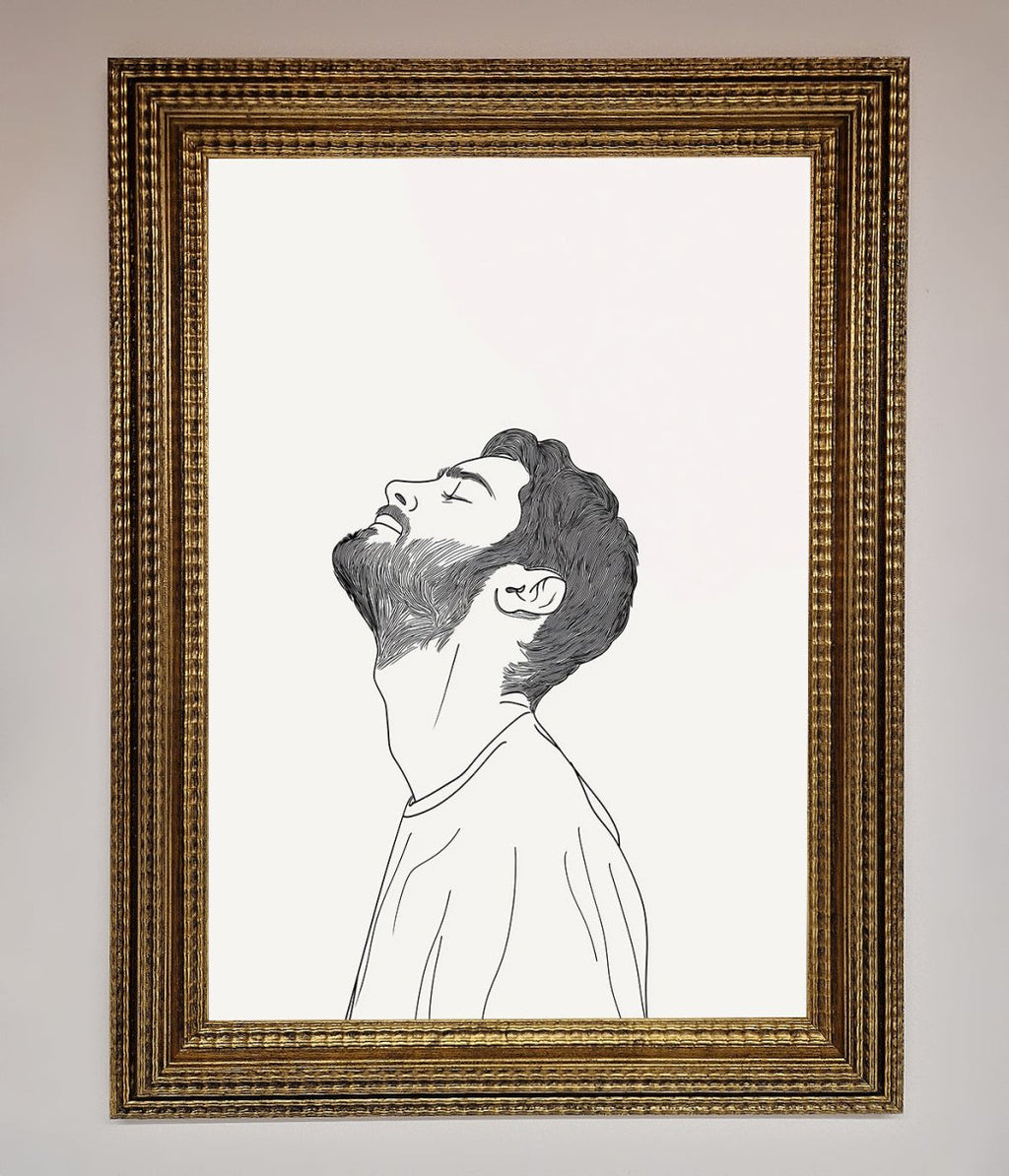 The Man In The Morning Line Art Framed Print-15