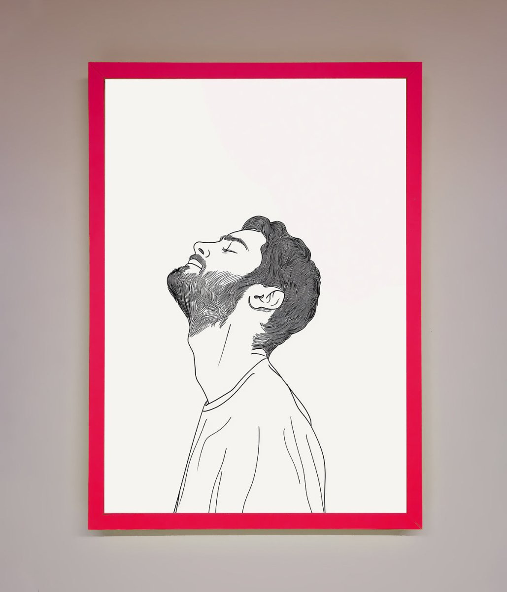 The Man In The Morning Line Art Framed Print-13