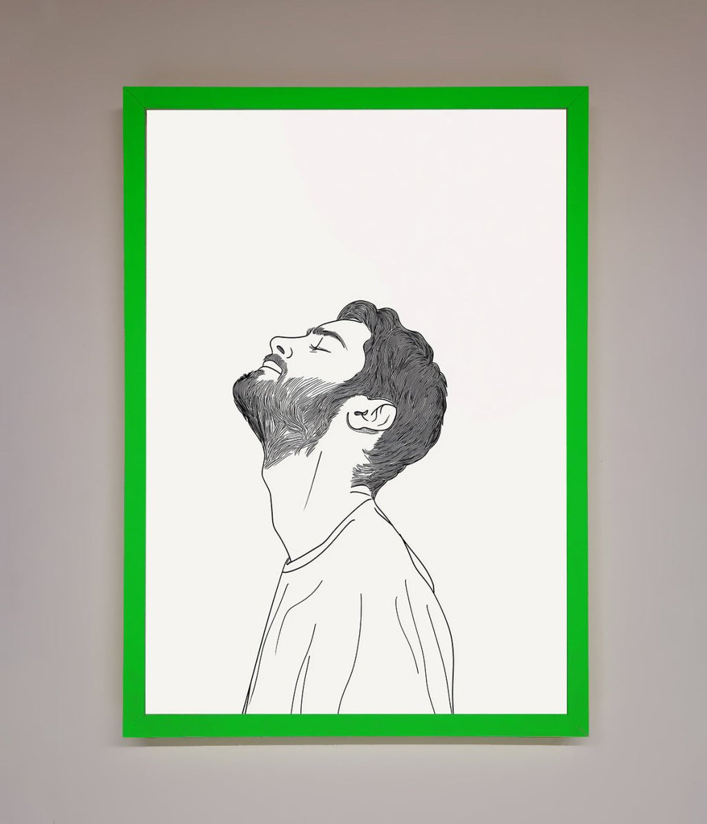 The Man In The Morning Line Art Framed Print-11