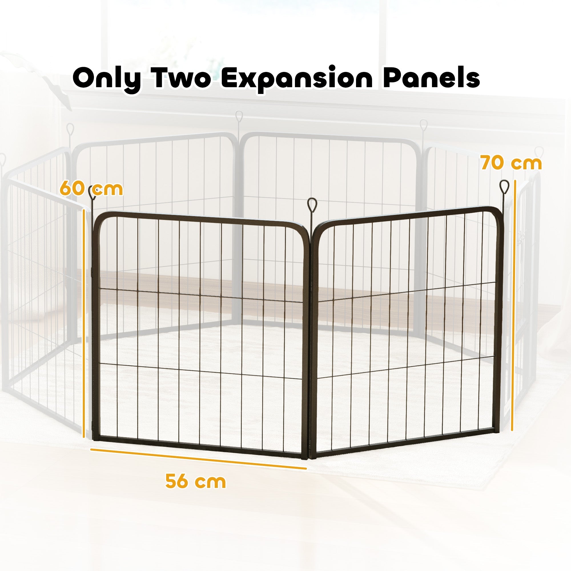 2 Piece Dog Pen Expansion Pack for 60cm High Animal Pen with 3 Connecting Stakes-2