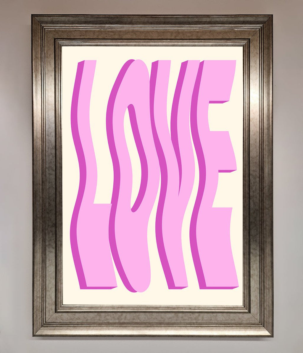 Wavy Love Pink Framed Poster-5