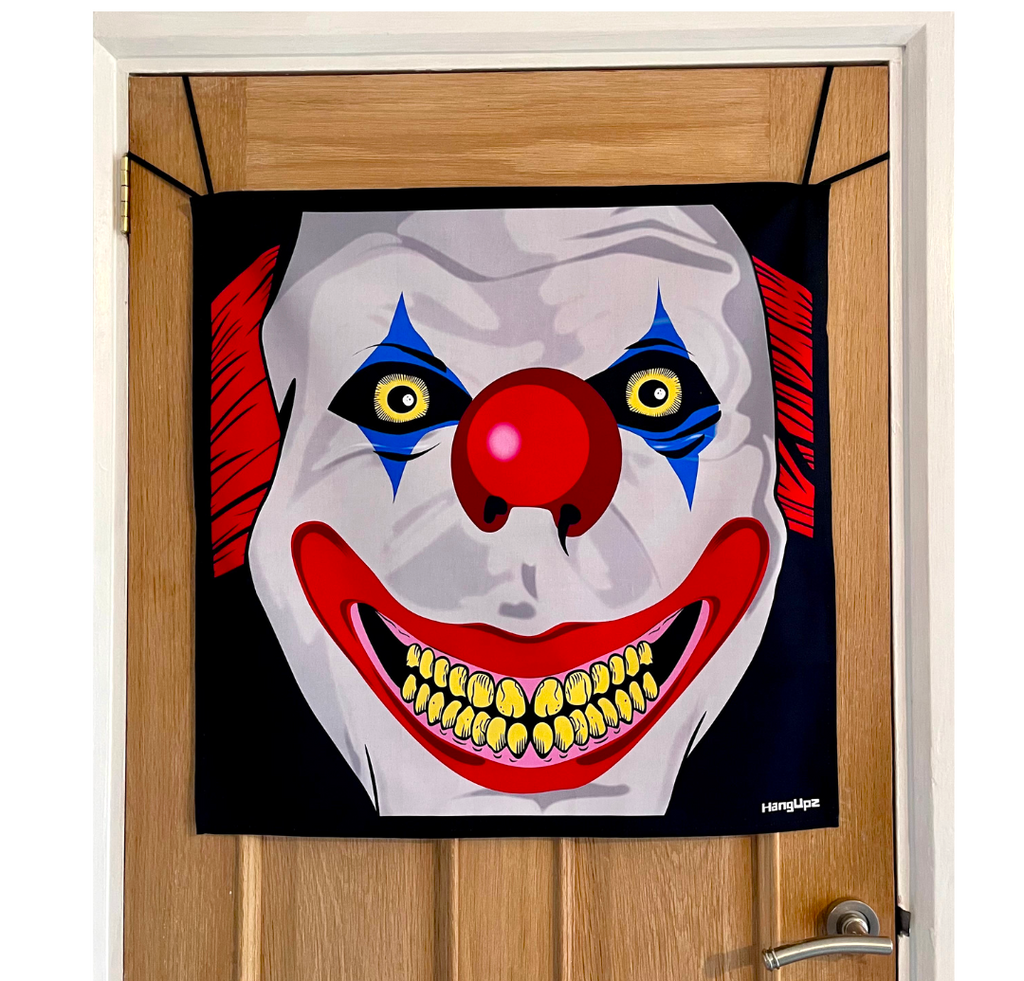 HANGUPZ Creepy Clown Face Door-Hang Original Large Hanging Halloween Decoration Gift For Boys Girls-0