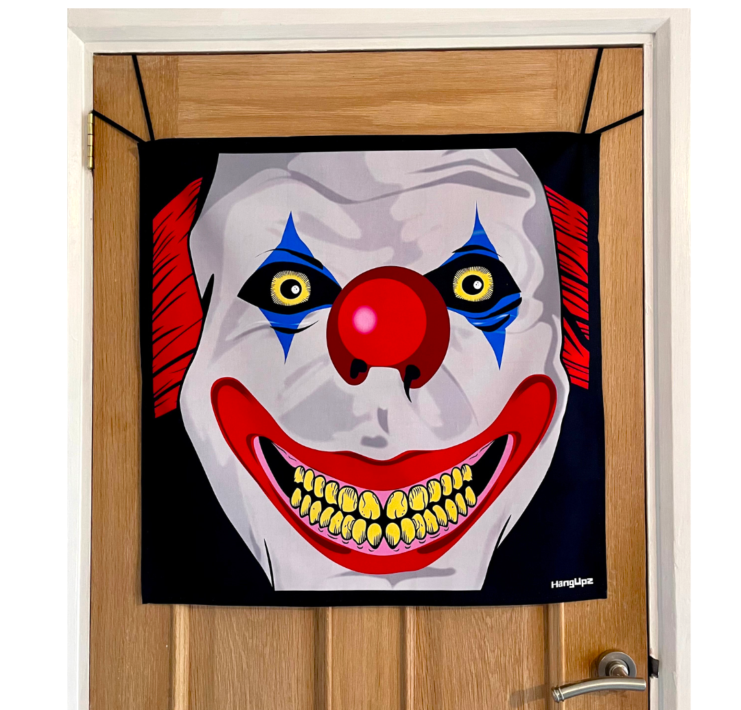 HANGUPZ Creepy Clown Face Door-Hang Original Large Hanging Halloween Decoration Gift For Boys Girls-0
