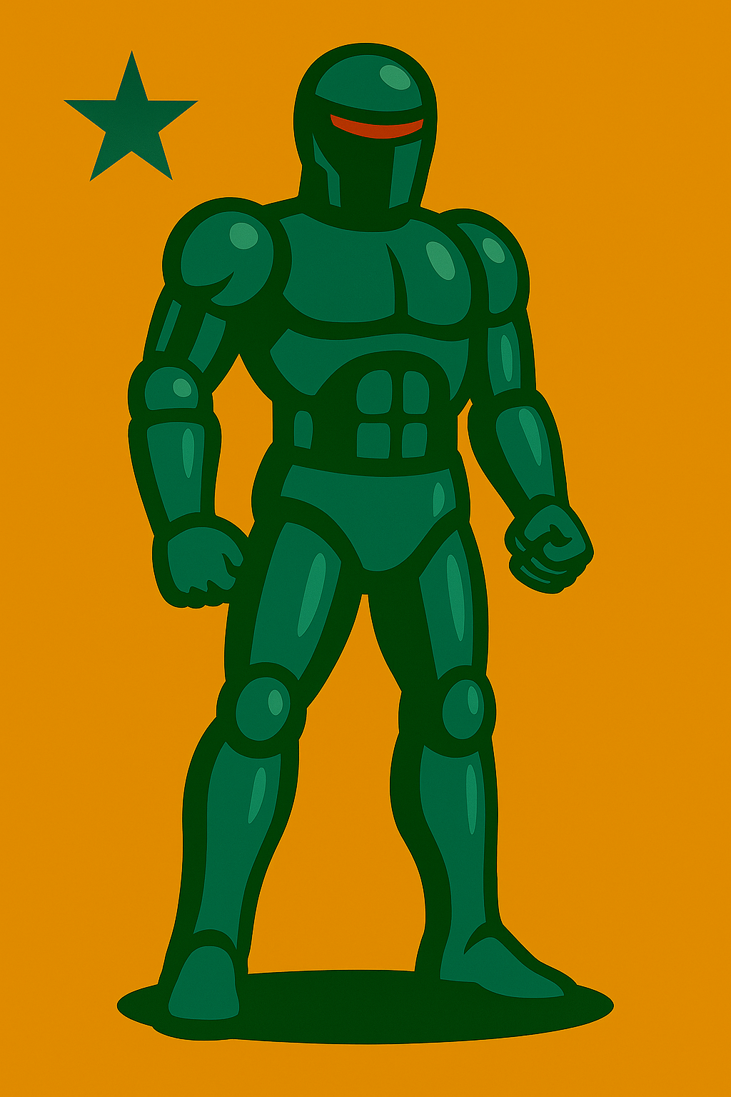 Mighty green armoured robot